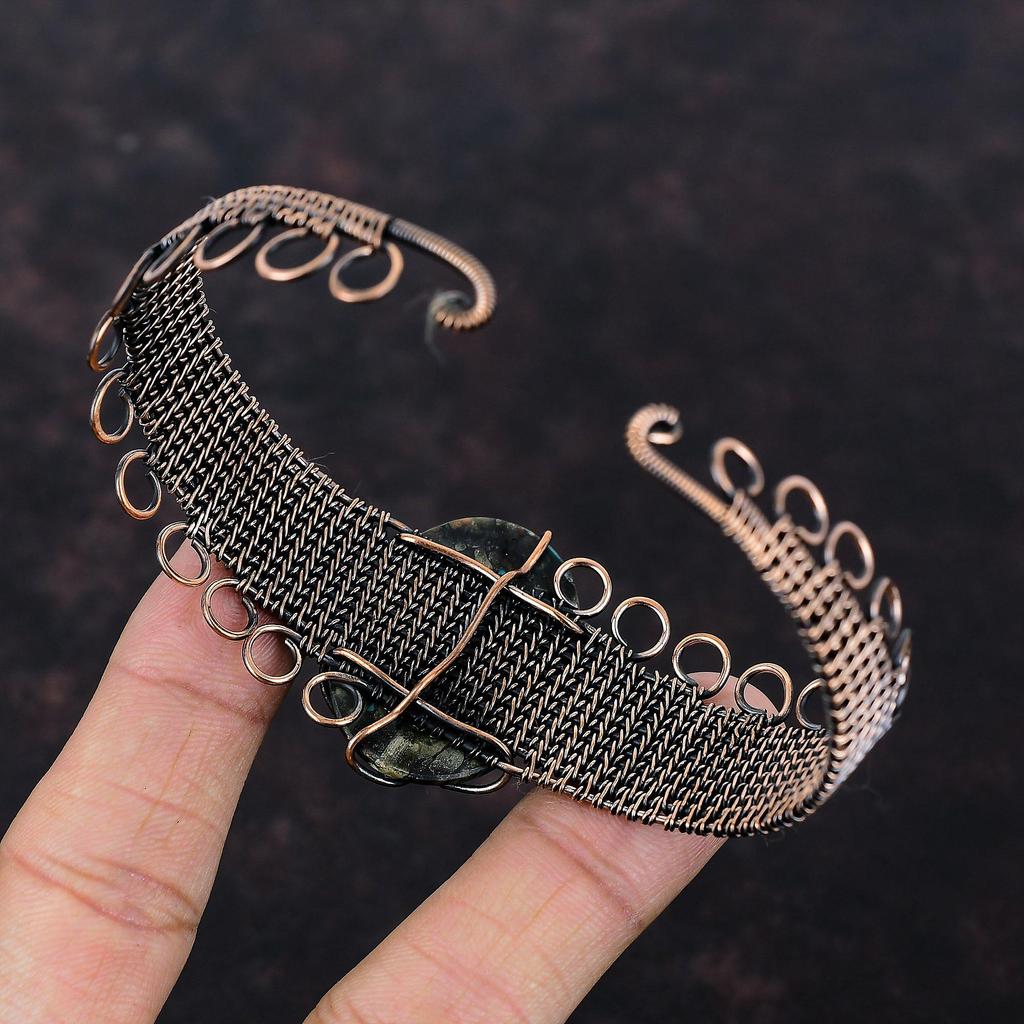 Copper Multi Turquoise Cuff Bracelet Copper Wire Wrapped Gemstone Bangle Adjustable Cuff Bracelet Copper Jewelry For Gift Handmade Jewelry