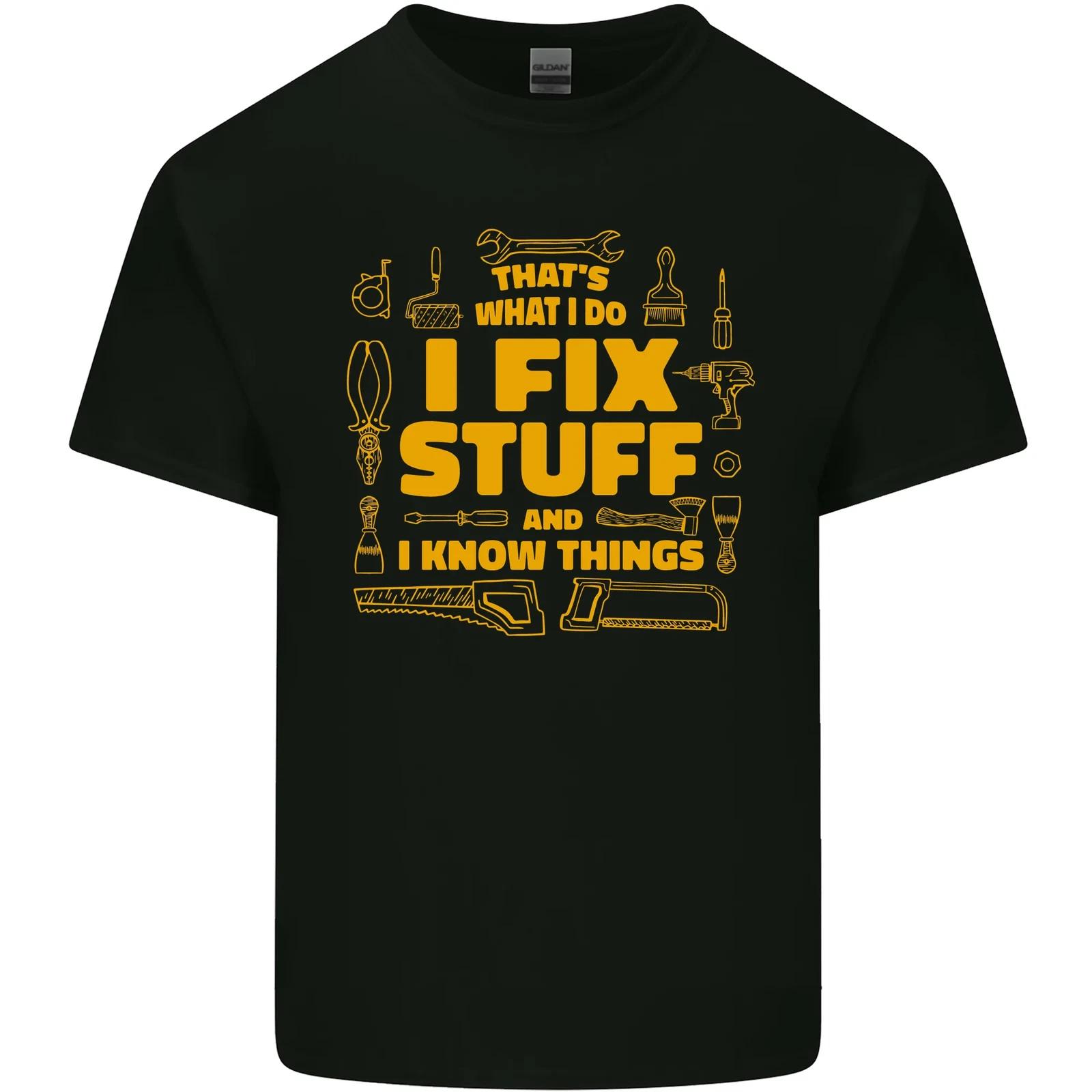 I Fix Stuff Funny Carpenter DIY Tradesman Kids T-Shirt Childrens M