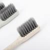 2pcs Creative Soft Portable Wheat Straw Tooth Clean Charcoal Bristle Brush with Travel Color Random