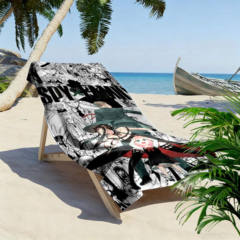 Spy x Family Print Beach Towel, Large Soft Quick Dry Towel for Beach Camping Swimming