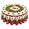 Christmas Tablecloth with Holiday Decorations for Dining Table and Placemat