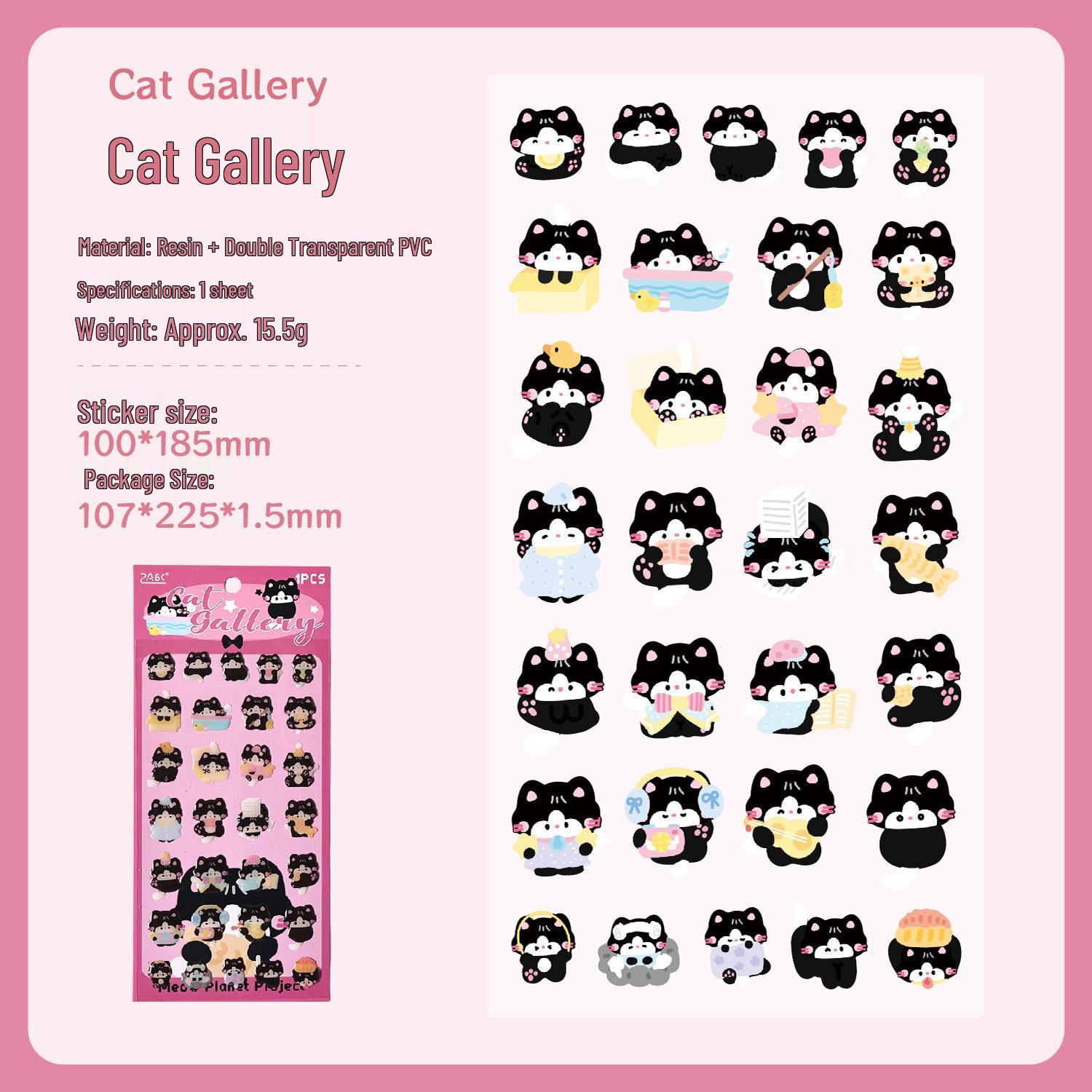 Meow Planet Resin Stickers: Cute Cartoon Decorations for DIY Journaling & Phone