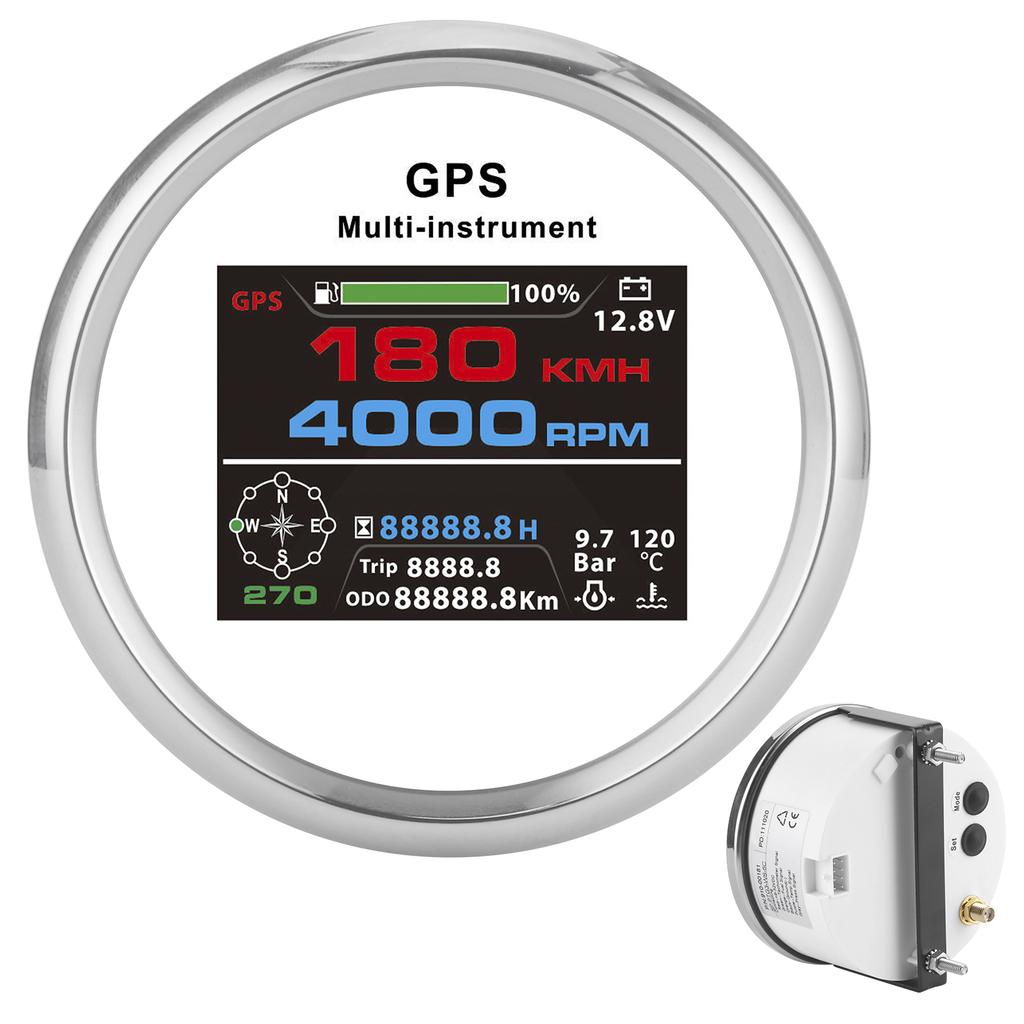 Multifunctional Meter 85mm GPS TFT Color Display Digital Gauge Voltmeter Odometer Speedometer for