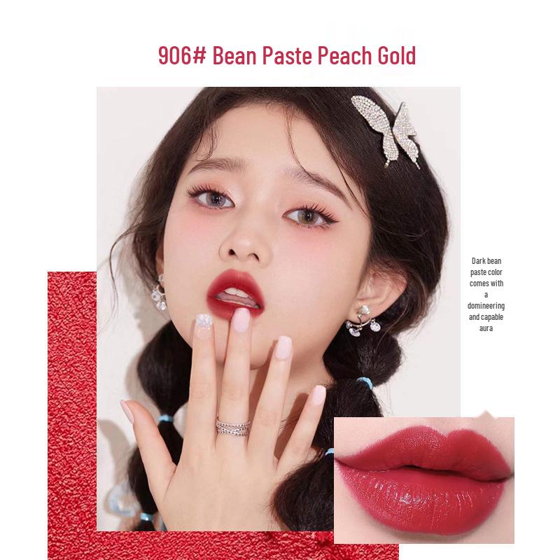 Lan Yi Dewy Velvet Matte Lip Tint - Non-Stick, Non-Fading, Carrot Bean Paste Shade