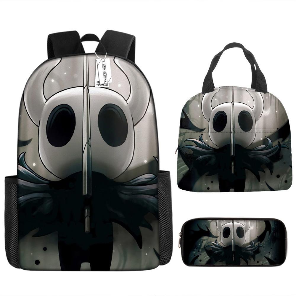 Luxusní Novinka Kreativní Cool Nový Hollow Knight 3D Tisk 3ks/Sada žák Školní tašky Batoh na notebook Denní batoh Batoh Taška na oběd Pouzdro na tužky