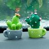 Mini Cactus Potted Car Ornaments Car Dashboard Cartoon Cactus Themed Interior Decoration Ornaments Green Plant Potted Decoration
