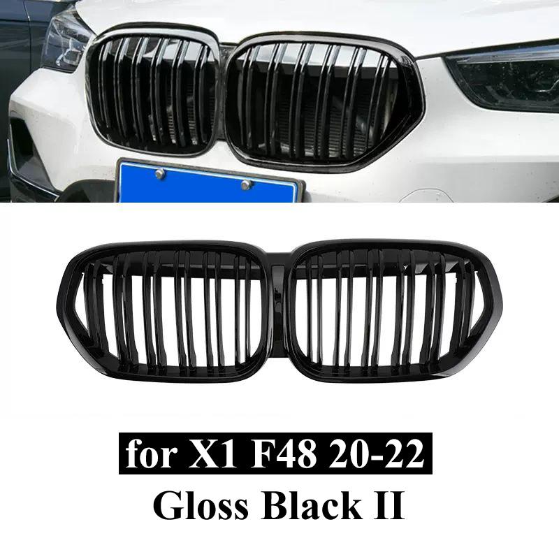 Car Tuning Front Gloss Black Kidney Diamond Grille for BMW X1 F48 2020 2021 2022 SUV sDrive18i sDrive20i xDrive20i
