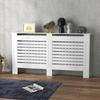 Radiator Cover, Modern MDF White Painted Cabinet with Horizontal Slats for Living Room, Bedroom, 152L x 19W x 81H cm