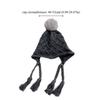 Cute Autumn Winter Baby Crochet Hat Pom-pom Tassel Pigtail Hand Knitted Cap Outdoor Soft Warm Ear Protection Cap Boys Girls