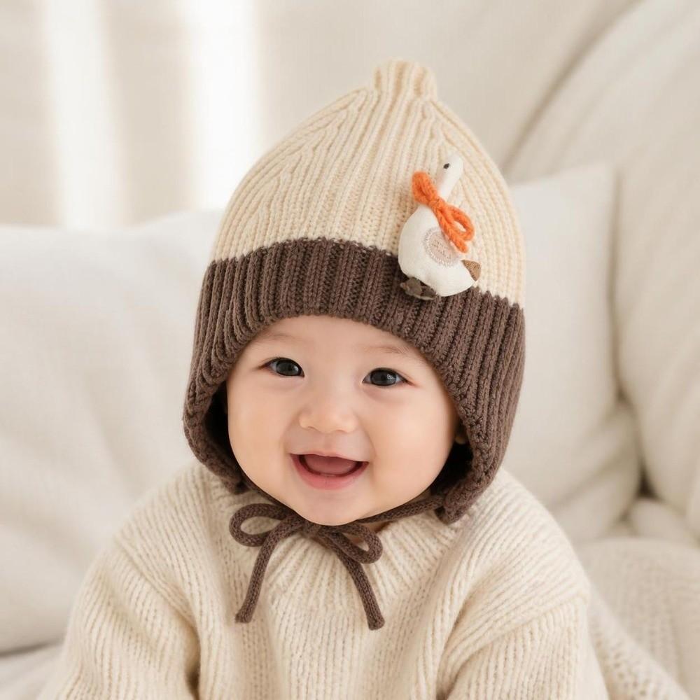 Cold Proof Knitted Beanie Windproof Ear Protection Hat Cute Kids Winter Hat for Children