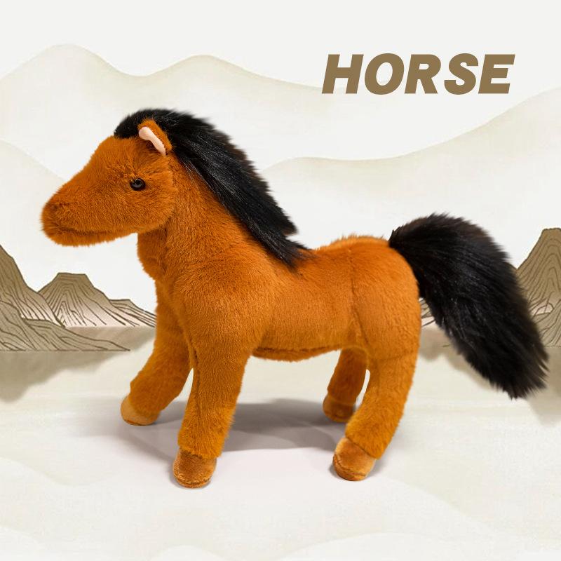 New Simulated Horse Plush Toy Pony Doll Home Decoration Zoo Event Gift Children's Doll