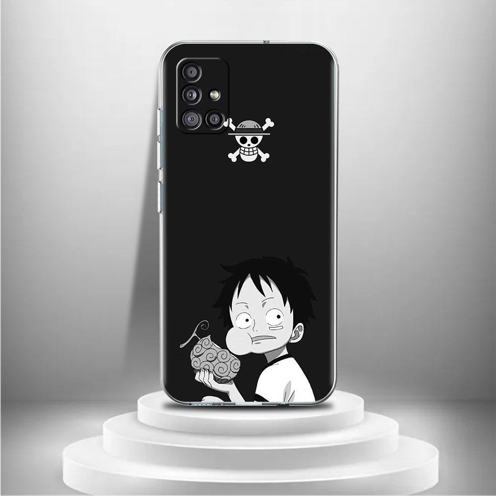 Clear Case For Samsung Galaxy A52 A12 A51 A32 A21s A71 A32 A22 50 A70 A31 A72 5G Phone Cover One- Piece Boy Anime