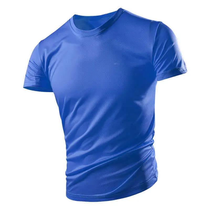 Sport Tees Men Slim T-shirt Stretch Muscle Shirt Half Sleeve Overshirt Solid Color Pullover Modal Casual Top Male Clothing