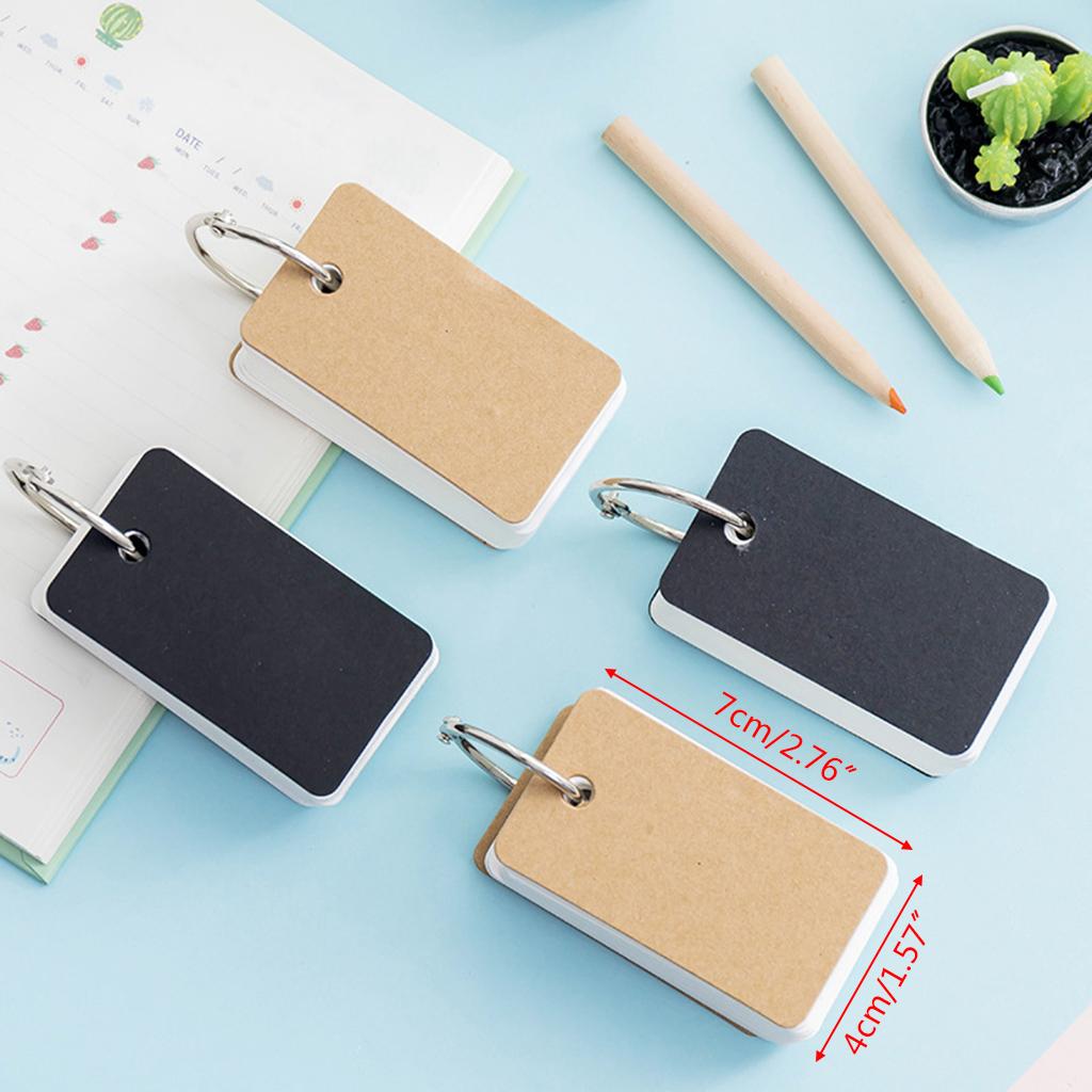 Simple DIY Index Cardboard Cover Blank Paper Card Memo Pad Bookmark Binder Rings