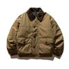 QIYOU 025: Men's Retro Patchwork Lapel Cotton Jacket - Warm Winter Casual Outerwear