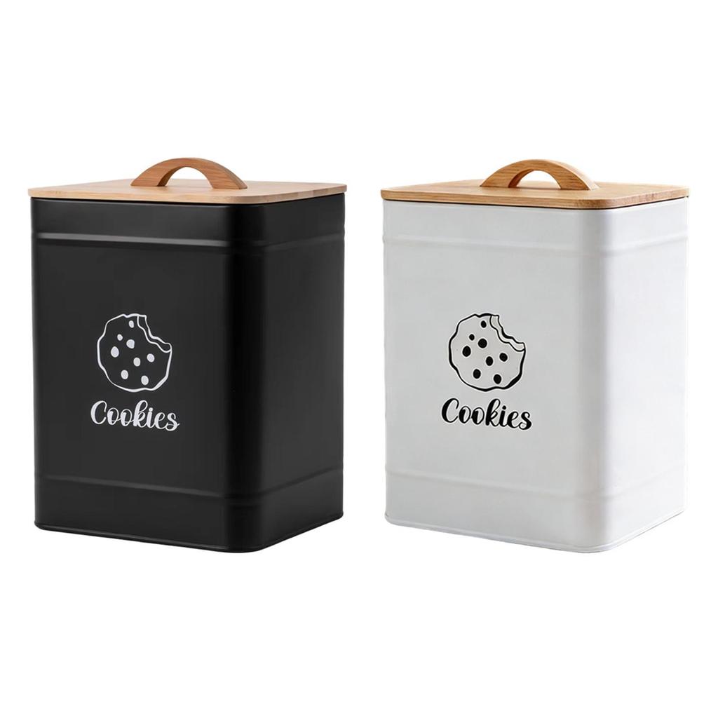 Cookie Jar Sealed Carbon Steel,Kitchen Large Capacity Food Storage Container Storage Tin Organizer for Coffee Flour Laundry Room