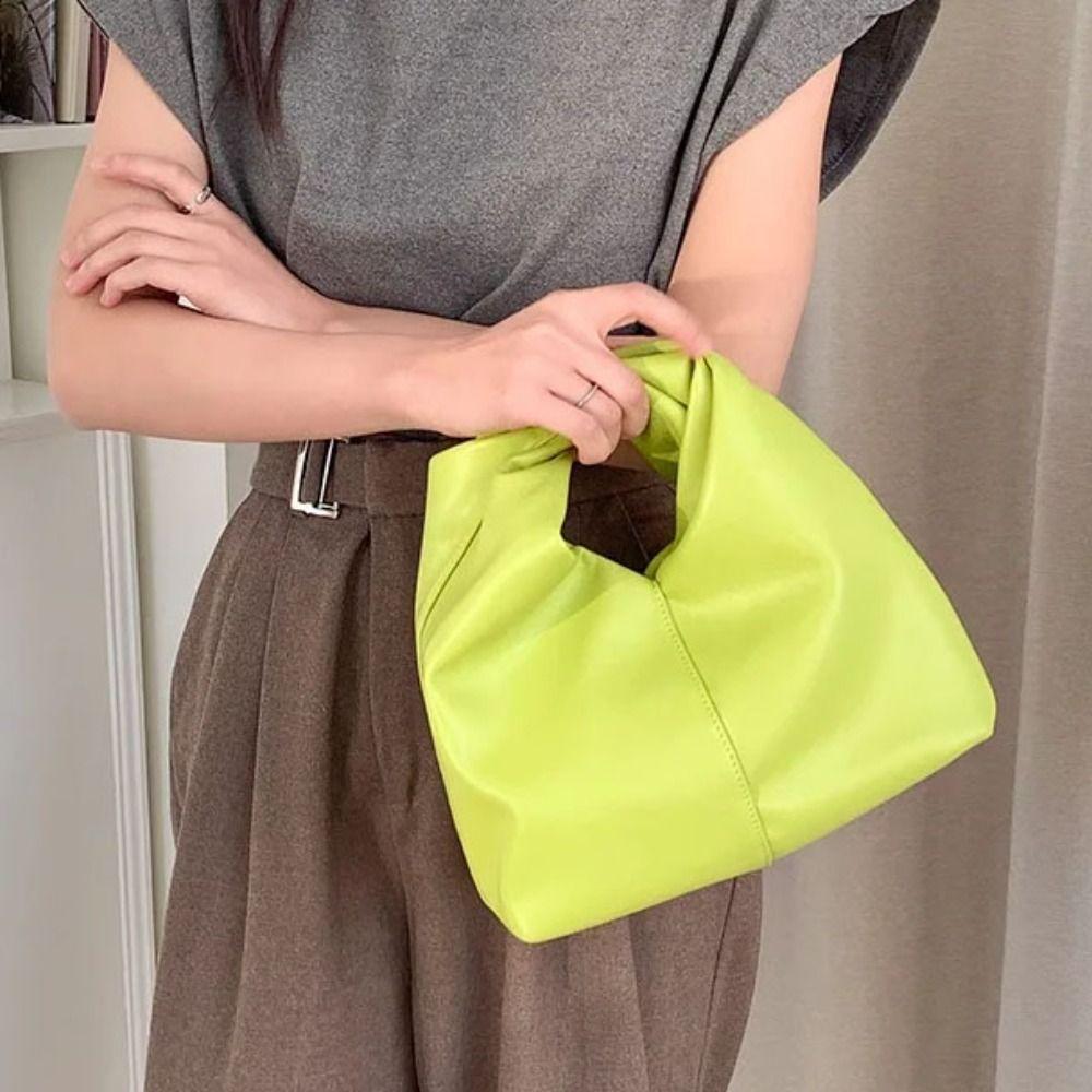Large Capacity Women's Handbag Solid Color Tote Bag Durable Pleated Cloud Bag  Outdoor