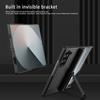 For Samsung Galaxy Z Fold6 5G Case Hinge Kickstand PC Phone Cover with Tempered Glass Film