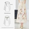 VICTORIA&VERA New Chinese Style Rose Print Horse-Face Midi Skirt