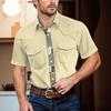 Men'S Fashionable Lapel And Shoulder Length Short Sleeved Casual Top