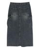 DISTN9NE Cut Cargo Long Denim Skirt Dark Indigo (Lp3Kf696-064)