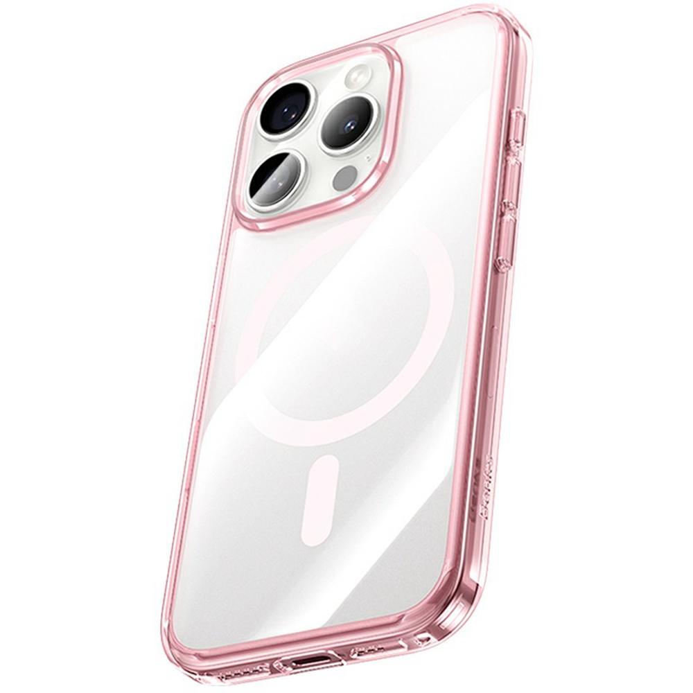 

BENKS For iPhone 16 Pro Magnetic Case Compatible with MagSafe Shockproof TPU+PC Phone Back Cover Pink