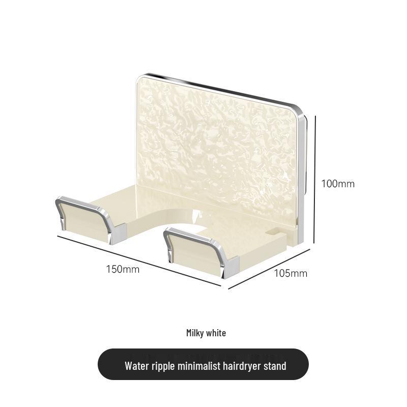 Multifunctional Wall-Mount Hair Dryer Holder: Punch-Free Storage Rack and Organizer