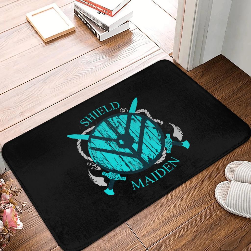 Viking Nordic Celtic Symbol Entrance Door Floor Mat Vikings Tattoo Odins Ravens Carpet Rugs Anti-Slip Waterproof Bathroom Mat