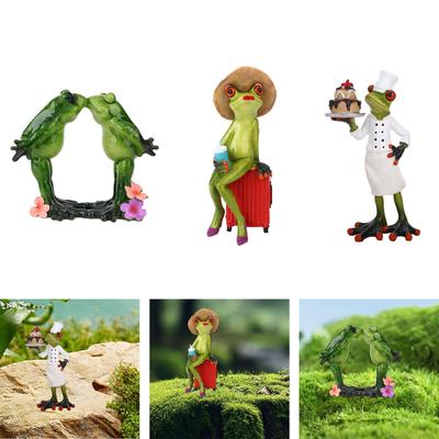 Žabí soška Stolní ozdoba Kreativní Vtipná Pryskyřičná Zvířecí Socha Dekorativní Figurka na Krb Stůl Knihovnu Polici