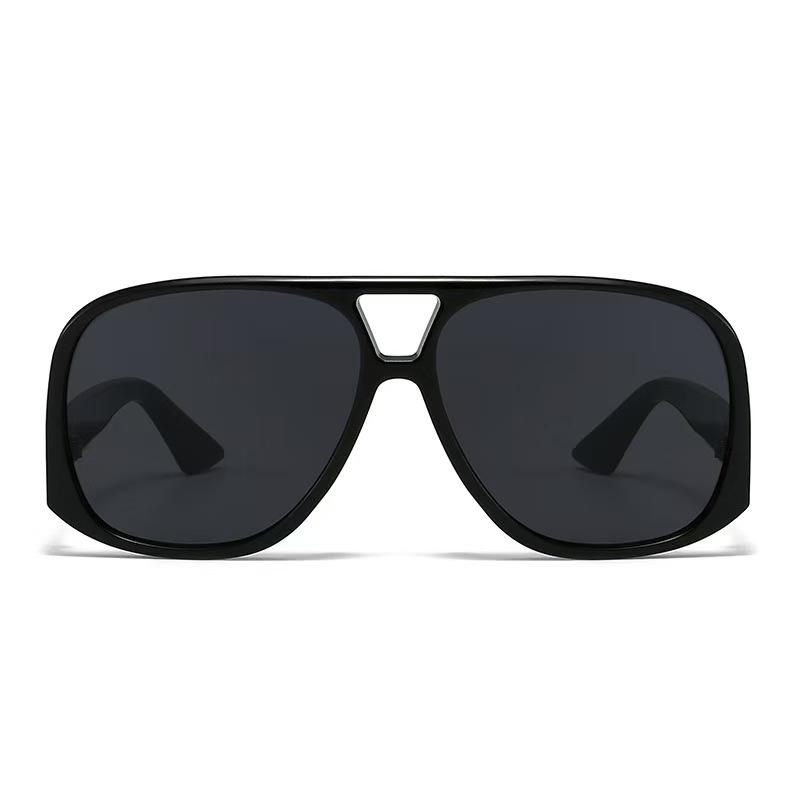 Trendy Pilot Toad Sunglasses Retro Large Frame UV400 Women Sunshade Eyeglasses Double Beam Fashion
