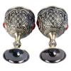 2pcs Vintage Metal Wine Cup Embossed Zinc Alloy Goblet Retro Wine Glasses Decoration for Home Restaurant Cafes Bars