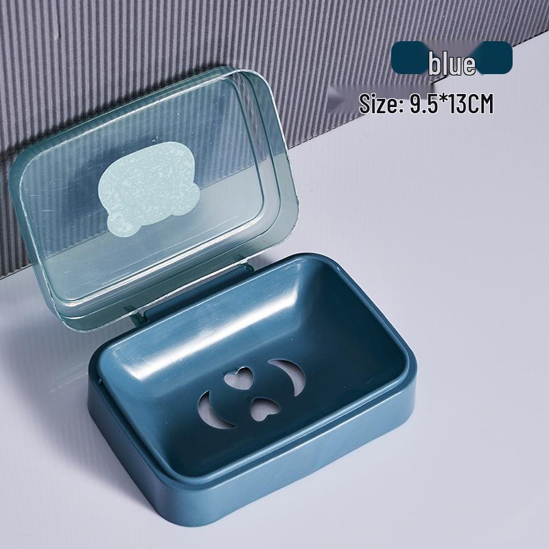 Portable Transparent Soap Box with Draining Lid for Bathroom, Dormitory, or Shower