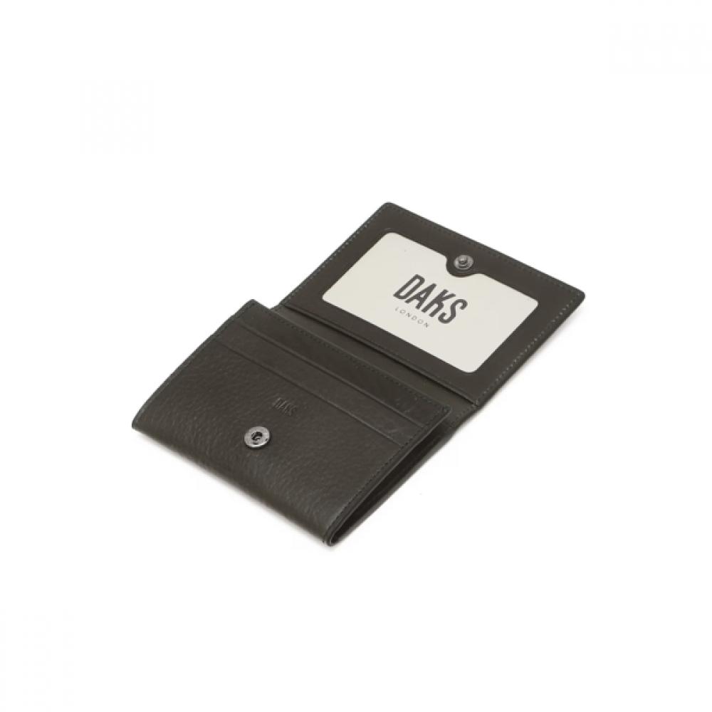 Daks Khaki Embossed Logo Leather Card Wallet Dbho5fl04k3