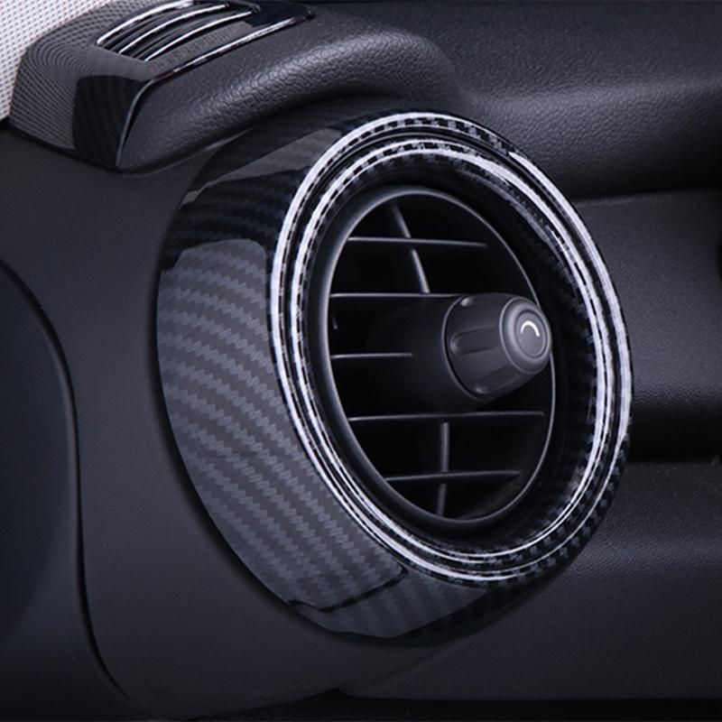 Car Air Vent Ring Outlet Cover Case Carbon Fiber Shell Housing Sticker Decor For Mini Cooper One S JCW F55 F56 F57