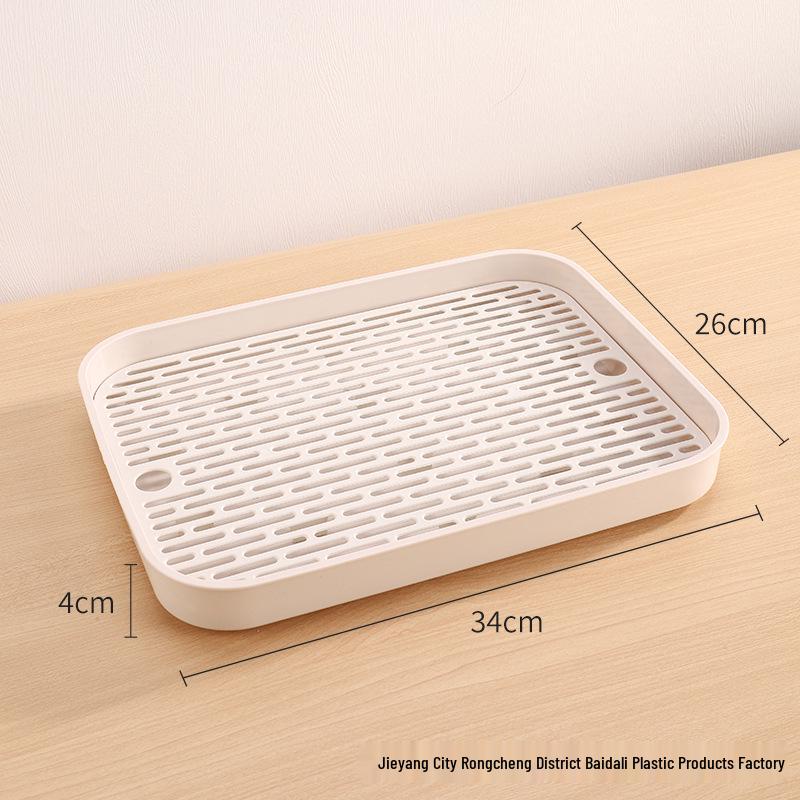 Double Layer Drain Tea Tray - Light Luxury Tea Set with Cup Holder for Living Room