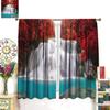 Blackout Red Forest Waterfall Windows Curtains Tree Landscape Woodland Scenic Nature Fall Scenery Art Printed Curtain Made Of Polyester Washable