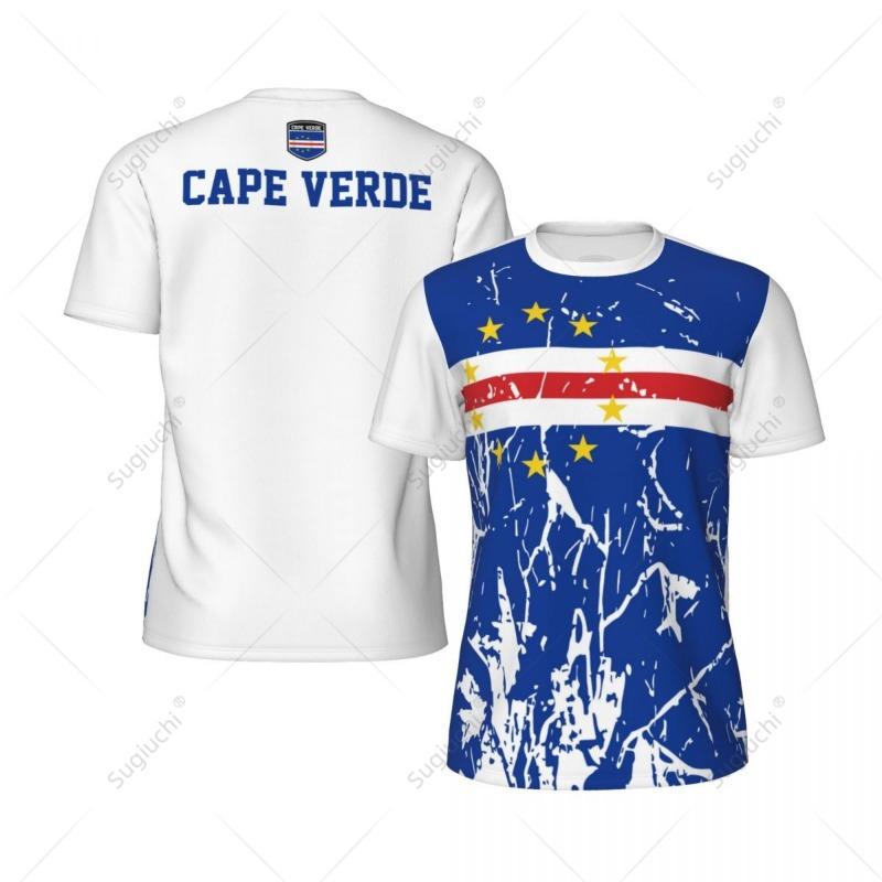 Exclusive Design Cape Verde Flag Grain 3D Printed Men For Running Bike Soccer Tennis Fitness Sports Tshirt Mesh Short T-shirt