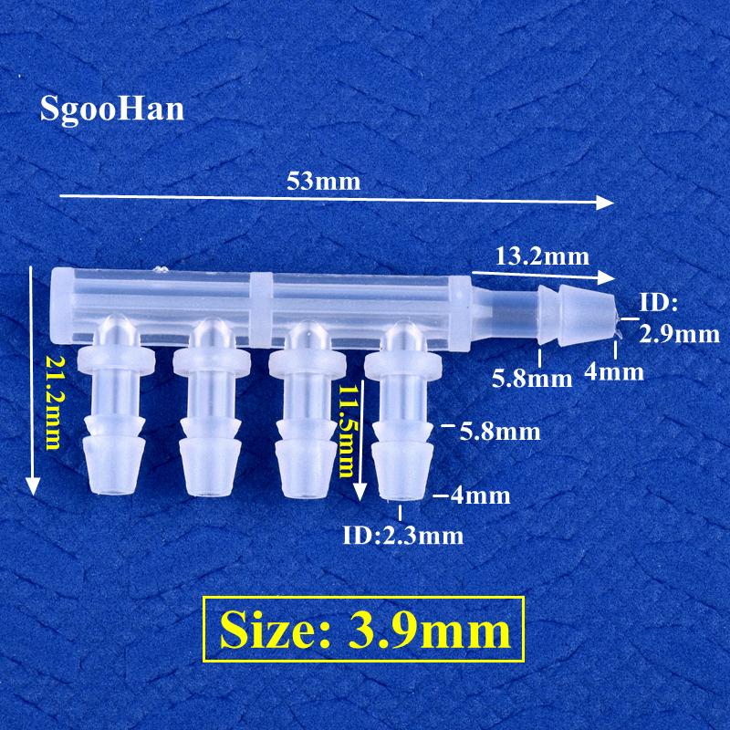 10Pcs/Lot 2.4~11.1mm PP Side 4-Ways 5-Ways Connectors Oxygen Gas Diverter Aquarium Air Pump Oxygenation Distributor Garden Watering Pagoda Hose Joint