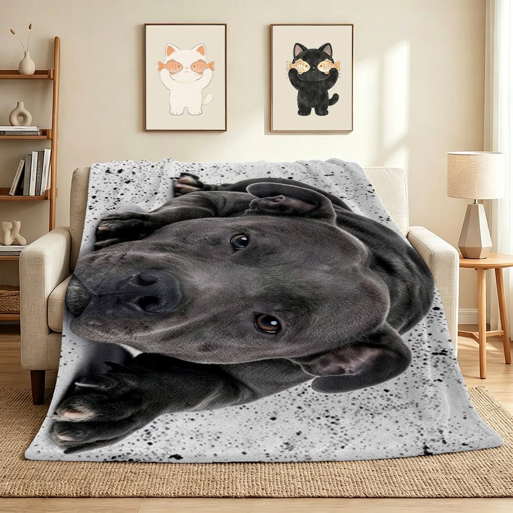Pitbull Flannel Blanket Throw Blanket Soft Warm Sofa Bed Camping home Decor Unique Christmas Gift C926385