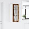 Hanging Cabinet with Door Rustic Wood Finish 40 X 31 X 100 Cm Particleboard