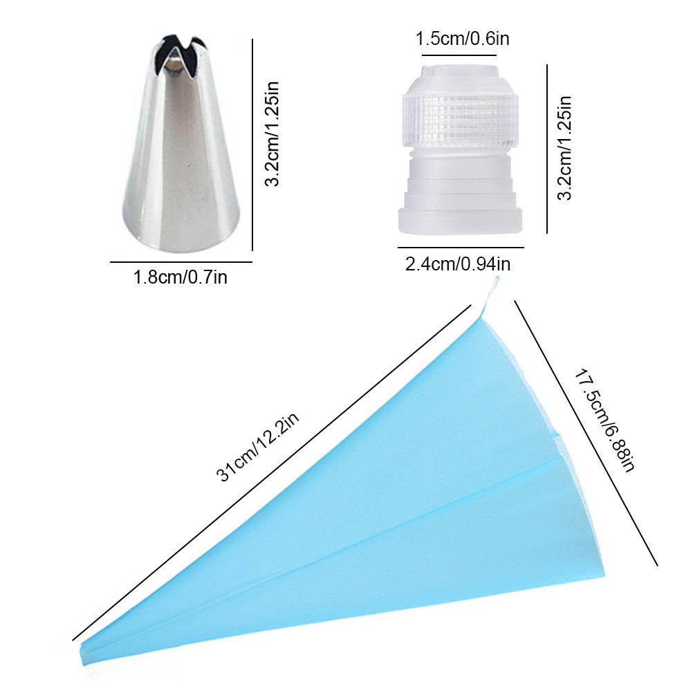 8Pcs Silicone Piping Bags Nozzle Kit Icing Piping Cream Pastry Bag Set for Cake Decorating