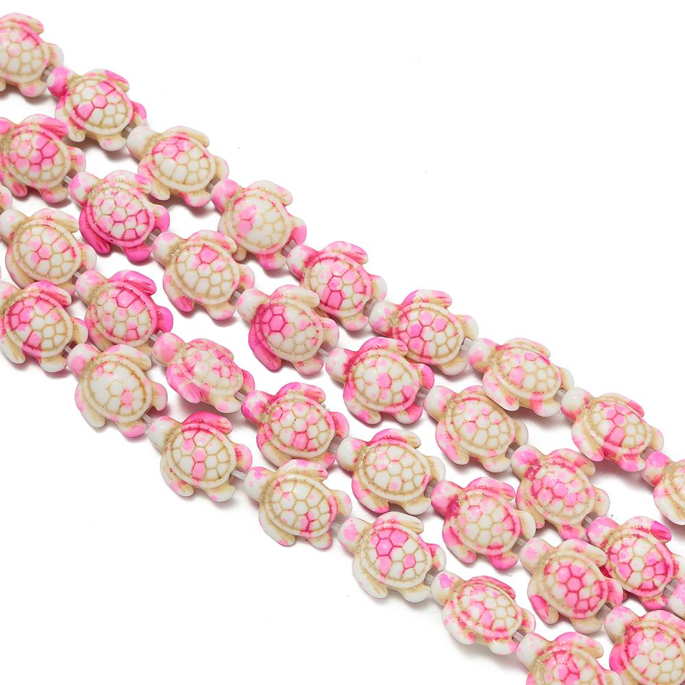 

1Strand Approx 23pcs Colorful Turquoise-Inspired Turtle Bead Stone Spacer Bead for DIY Bracelet Necklace Jewelry Making Supplies