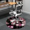 1pc Floral Pattern Office Round Rug, Non-slip, Soft and Durable Office Rug for Interior Decoration, Perfect for Office, Beautiful Decoration yy2603120
