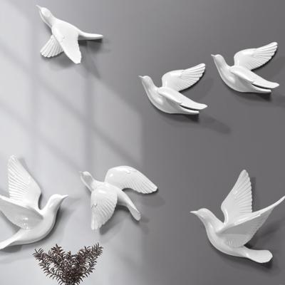5 peças 3D Pombo Parede Pendurado Parede Colar Criativo Varanda Sofá Fundo Parede Sala de Estar Casa Artesanato Decoração