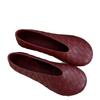 Cowhide version~ Retro leather flat-soled woven single shoes for women's commuting comfort, shallow mouth soft-soled Mary Jane ballet shoes