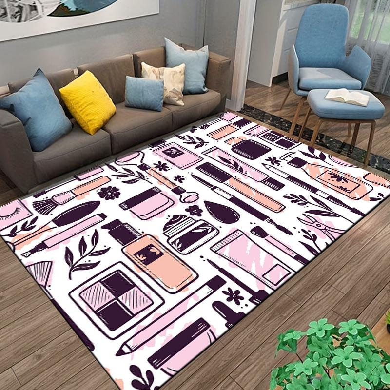 15 Sizes Hand painted makeup and cosmetics  Room Rug Street Fashion Carpet for Bedroom Living Room Floor Mat Home Decor Non-Slip
