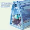 Transparent Double Layer Pencil Case, Mesh Zipper Pouch, Travel Cosmetic Bag, Cute Transparent Stationery Organizer for Office University
