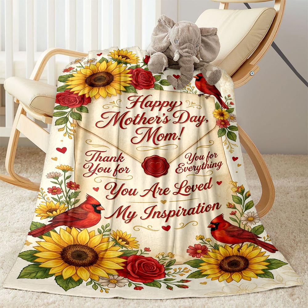 Mother's Day Greeting Blanket Suitable for sofas,travel, living rooms also a good gift for friends and family Suitable for all seasons.