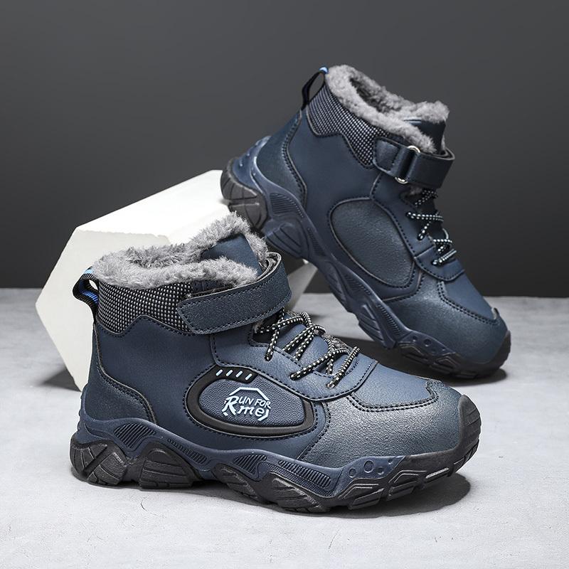 Kinder warme Schneestiefel Kinder Winter Baumwolle Schuhe rutschfeste Schnee im Freien warme Plüschstiefel High Top warme pelzige Schuhe wasserdichte warme Turnschuhe