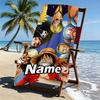 Custom Name Personalized One Piece Print Beach Towel, for Trip Camping Beach Party Home Decor, Birthday Gift for Family & Friends